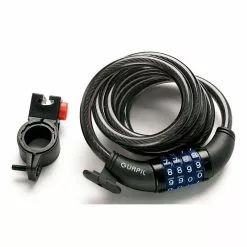 Antivol Spiral GURPIL 120 Cm X 10 Mm Noir Avec Combinaison