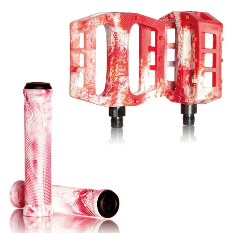 Demolition Parts Pack DEMOLITION Pédales + Poignées Flangeless Blanc-Rouge 3 Demolition Parts Pack DEMOLITION Pédales + Poignées Flangeless Blanc-Rouge