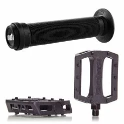 Demolition Parts Pack DEMOLITION Pédales Trooper Noir + Poignées ODI Longneck Std Noir