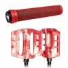 Demolition Parts Pack DEMOLITION Pédales Trooper Rouge-blanc + Poignées ODI SLX Rouge -Demolition Parts Soldes Boutique pack demolition pedales trooper rouge blanc poignees odi slx rouges