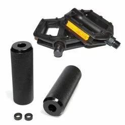 Generique Pack Pédales PC+ Pegs Aluminium Noirs - Wheeling Bike