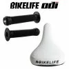 Pack Selle BIKELIFE Grippie Blanche+ Poignées ODI Longneck Std Noir -Demolition Parts Soldes Boutique pack selle bikelife grippie blanche poignees odi longneck std noir