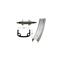 ROUE EXAL ARR 650-26X1/8" CASSETTE Ecrous 36T Sv