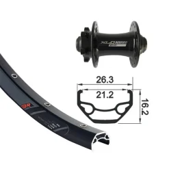 ROUE XLC AV 27.5" DISK 6T Axe 15MM 32L Black