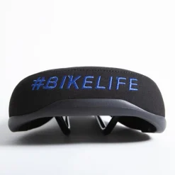 France Accessoires Vélo Soldes Boutique -Demolition Parts Soldes Boutique selle bikelife noire logo bleu 1