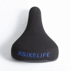 France Accessoires Vélo Soldes Boutique 28 Selle BIKELIFE Noire Logo Bleu