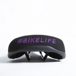 Selle BIKELIFE Noire Logo Violet -Demolition Parts Soldes Boutique selle bikelife noire logo violet 2