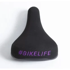 France Accessoires Vélo Soldes Boutique 17 Selle BIKELIFE Noire Logo Violet